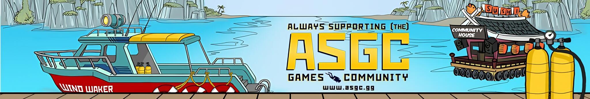 Discovery splash banner for ASGC (Always Supporting the Games Community) Discord server