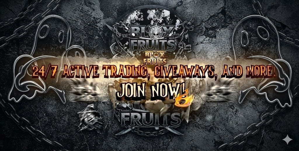 Discovery splash banner for Blox Fruits Trading Server | Trading & Stocks Discord server